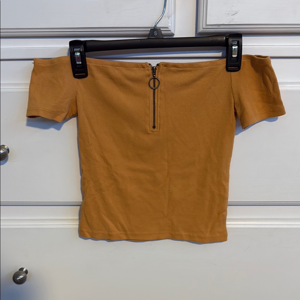 Off-Shoulder Mustard Yellow Top